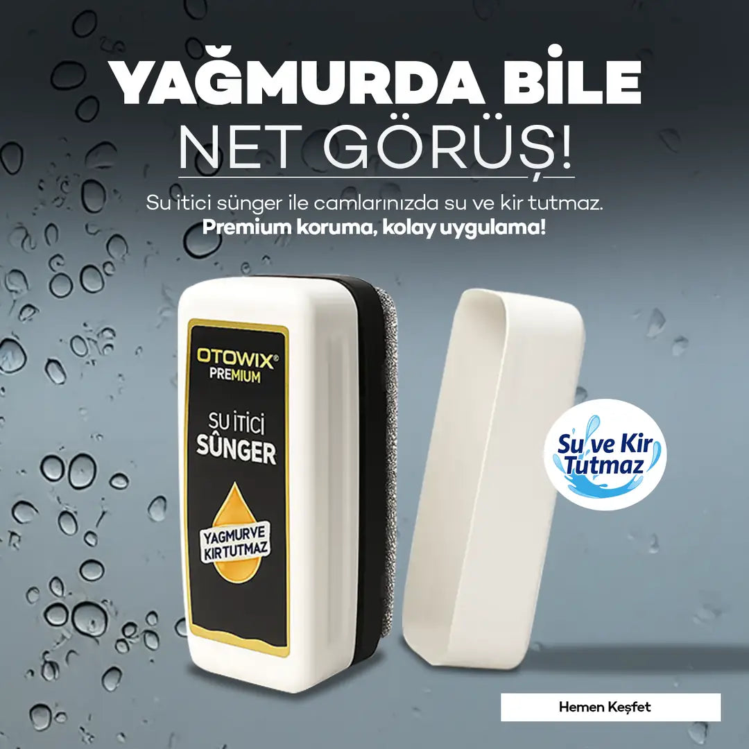 Premium Su İtici Sünger — yağmurda net görüş